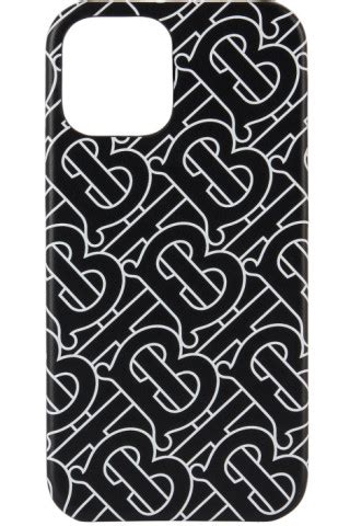 Burberry: Black & White Rufus iPhone 12 Pro Case .